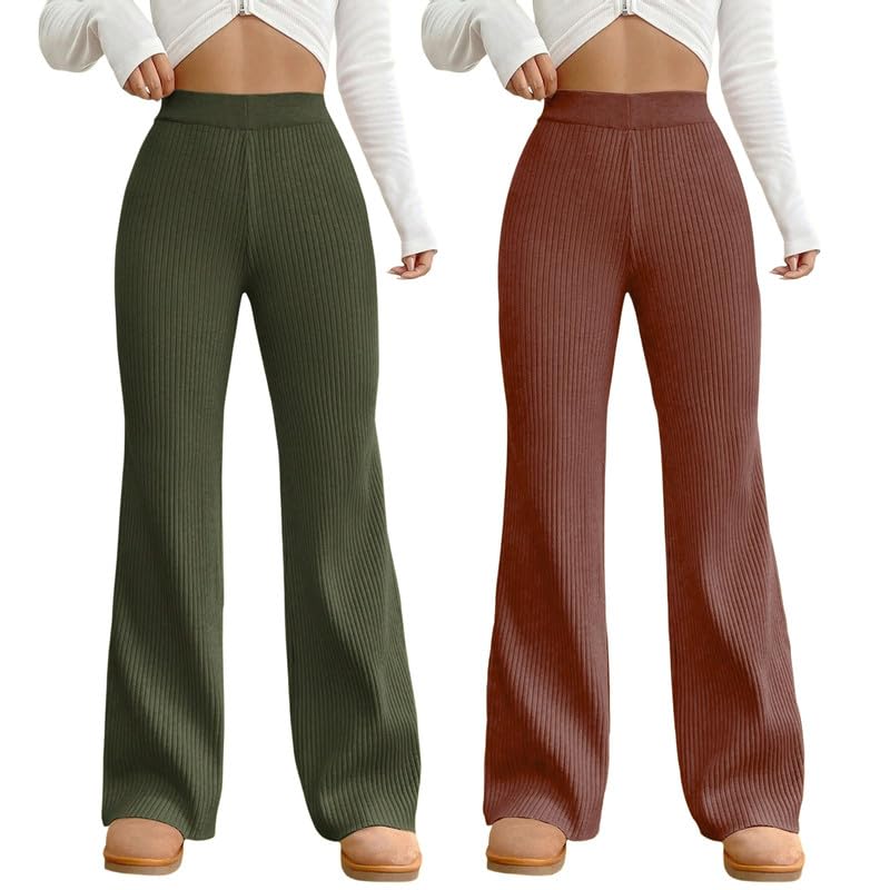 Tee Projekt Regular Fit Trousers for Women| Korean Trousers for Women Green-Brown