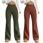 Tee Projekt Regular Fit Trousers for Women| Korean Trousers for Women Green-Brown