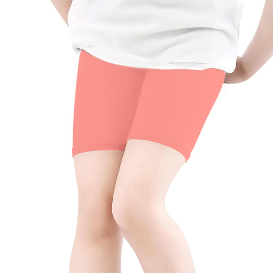 Kyda Kids Anti Bacterial Under Skirt Shorts For Girls - Under Dress Uniform Shorts & Stretchable Shorties Tights For Girls Coral