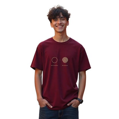 Nobero MenS Graphic Printed Regular Fit T-Shirt (1M-Twts-C1177-Bs_Wine Red