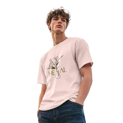 Nobero MenS Graphic Print Regular Fit T-Shirt (1M-Twts-C0772_Blush