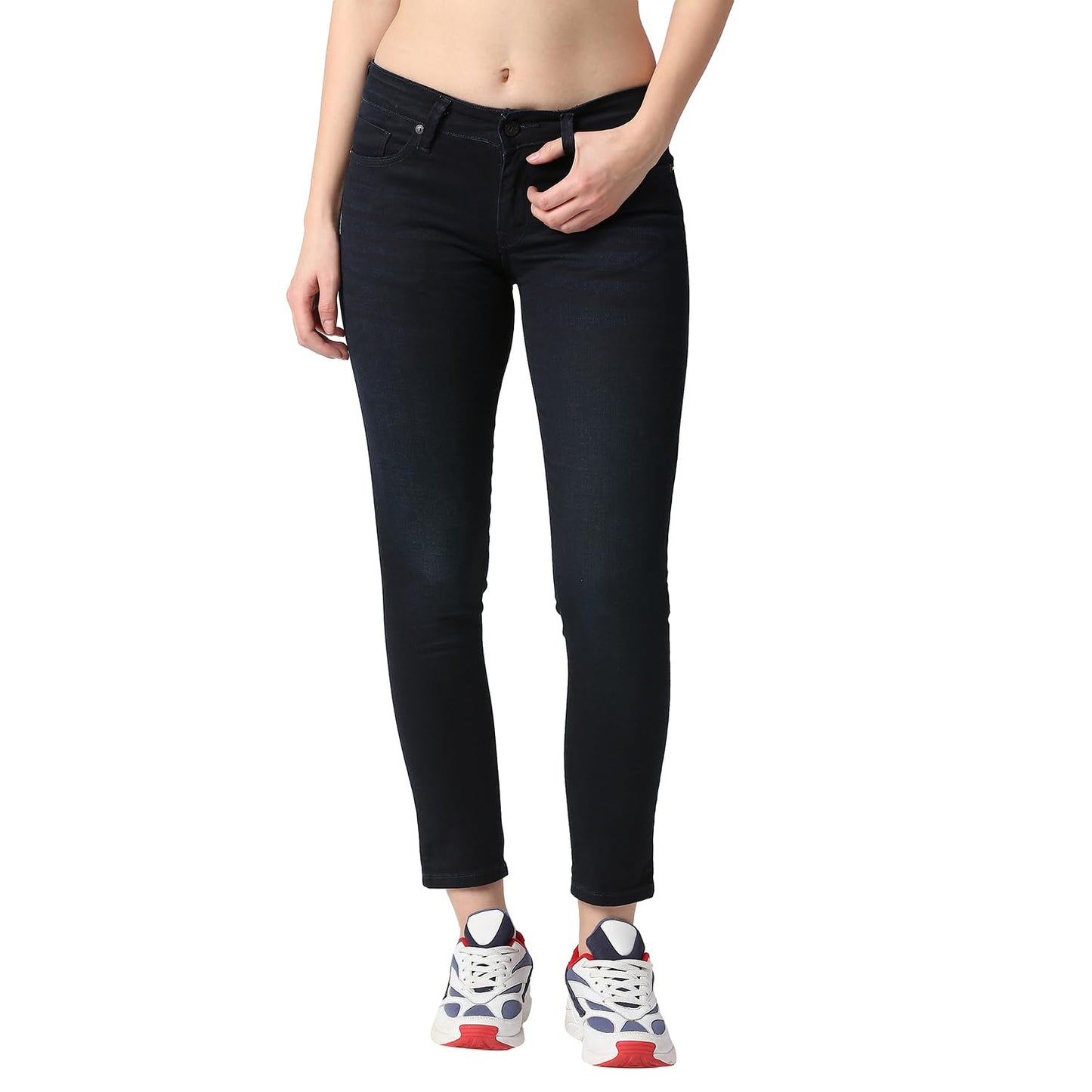Pepe Jeans Ladies June Lola Skinny Fit Mid Waist Jeans, Dark Used,34