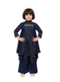 Aarika Girls Navy Blue Colour Embroidery Kurti Sharara Set-(3-9 Years)-(Oct_Sh-2353-Navy-Blue-22)