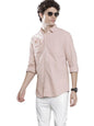 The Indian Garage Co Men Pink Placement Printed Slim Fit Cotton Casual Shirt