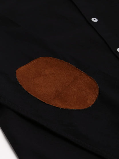 Dennis Lingo MenS Solid Black Slim Fit Cotton Oxford Casual Shirt With Button-Down Collar & Full Sleeves