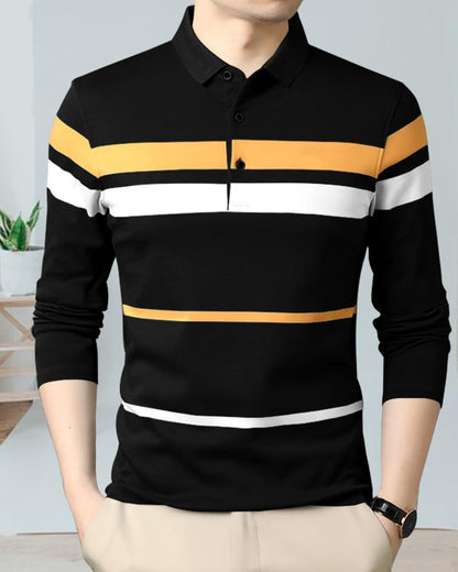 Noble Monk MenS Regular Fit Polo T Shirt |Full Sleeves |Collar Tshirts | Casual T-Shirt For Men