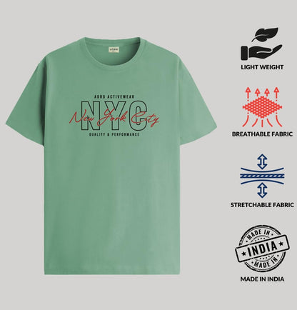 ADRO Mens NYC Cotton T-Shirt (RN22-03-NYC-PT_Pista)