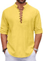 Macsivo MenS Stylish Mandarin Collar Kurta | Casual Ethnic Fusion Shirt For Daily, Party & Travel | Full Sleeves | Cotton Polye