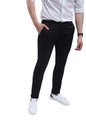 Turtle Men Cotton Stretch Black Check Narrow Fit Casual Trouser