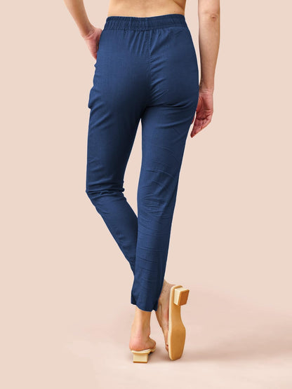 Lyra Cotton Pant For Women  Stylish & Comfortable Slub Cotton Blend With Lycra | Plus Fit | Cross Pocket Design | Color Lock Tec