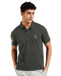 Eyebogler Regular Fit Mens Polo Neck Half Sleeve Soild Casual Tshirt Charcoal Grey