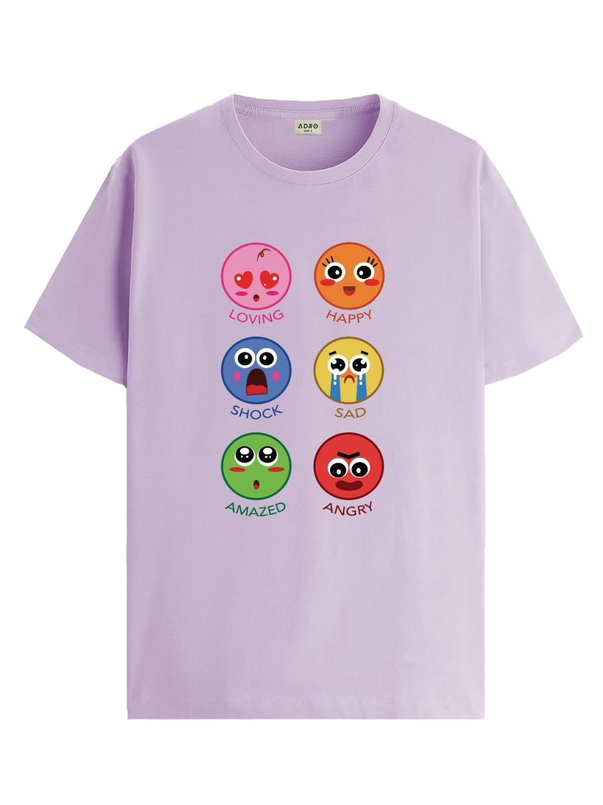 ADRO T Shirts for Boys & Girls || Emotions of Smiley Printed T-Shirt || Ages 3-14 || 100% Cotton Round Neck Tshirt for Boys & Gi