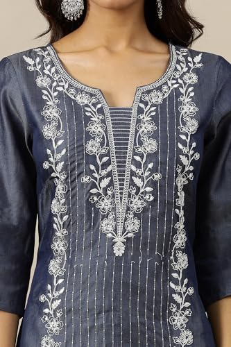 Aurelia Women? Solid Straight Pure Cotton Kurta | Lightweight Round Neck Kurta for Women Cotton | Yarn Dyed Kurta for Women | Soft & Breathable Regular Fit Kurta for Women