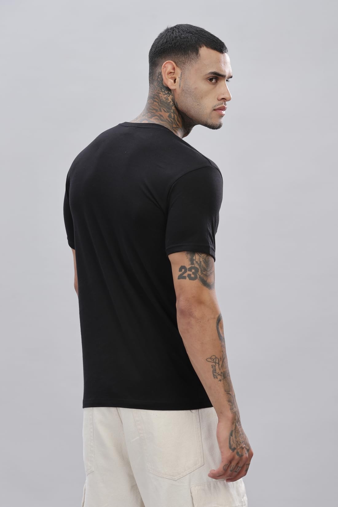 ADRO V-Neck T Shirt for Men, 100% Cotton Vneck Tshirt is Ideal for Casual wear, Workouts and Loungewear, Adding a Stylish Touch.
