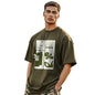 Nobero MenS Cotton Solid Oversized Fit T-Shirt (1M-Twrt-C0693_Olive Green