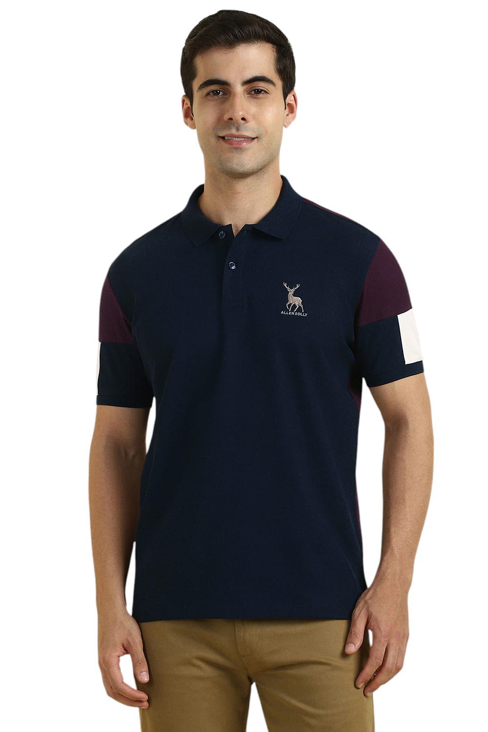 Allen Solly Men Relaxed Fit Casual Cotton Half Sleeve Short Sleeve Polo Shirt