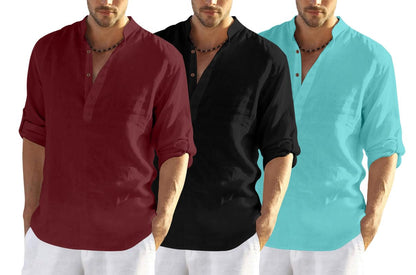 Finivo Fashion MenS Cotton Blend Regular Fit Solid Combo Kurta Shirt Pack Of 3