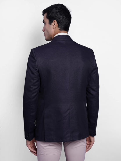 WINTAGE Mens Banarasi Rayon Cotton Festive and Casual Bandhgala Jodhpuri Blazer :Blue