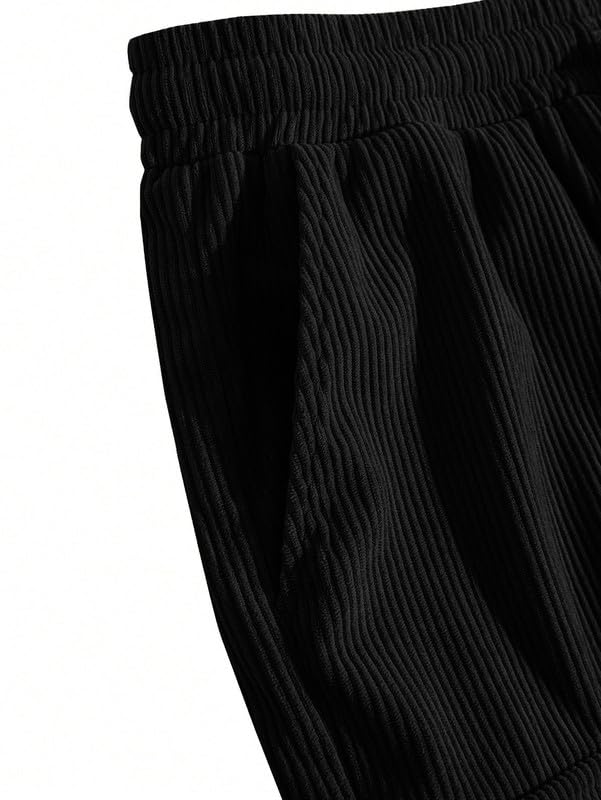 SMOWKLY Authentics Classic Mens Ribbed Polycotton Relaxed Fit Cargo Stretch Shorts || Half Pant with Drawstring & 4 Pockets ||
