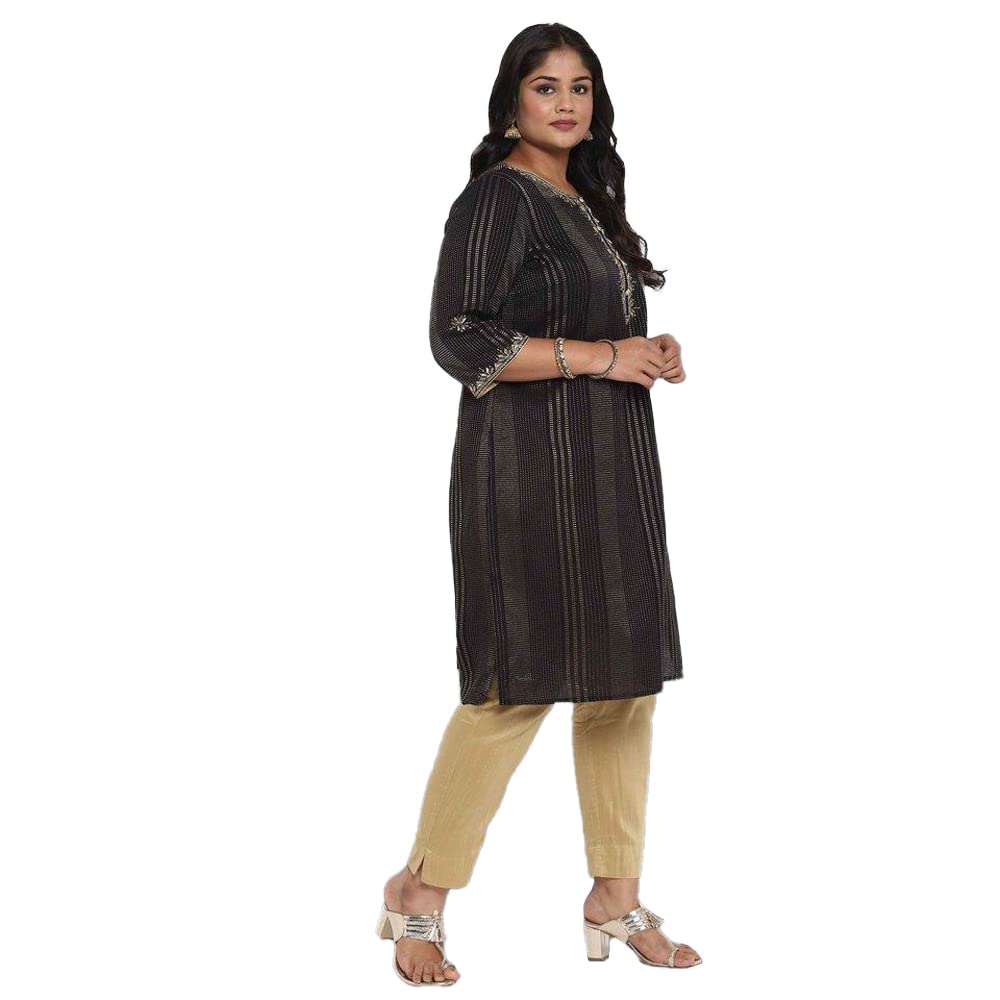 Aurelia Women's Cotton Blend Geometric Regular Kurta