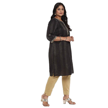 Aurelia Women's Cotton Blend Geometric Regular Kurta