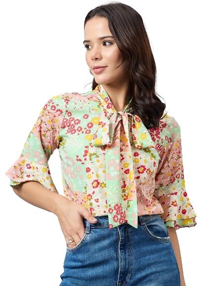 Style Quotient Women Multi Color Floral Printed Polyester Top