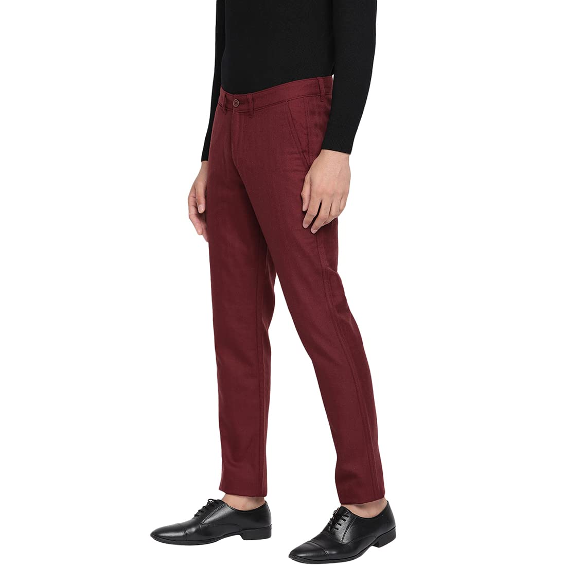 Fabindia MenS Regular Pants (210695502_Burgundy