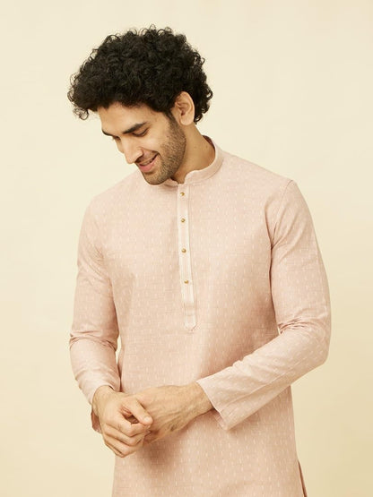 Manyavar Mens Pink Cotton Kurta Pyjama Set