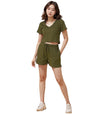 Rigo Waffle Knit Top and Shorts Co-ord Set for Women | Round Neck, Half Sleeves | Stylish Dresses | Night Suit Set | Beach, Vaca