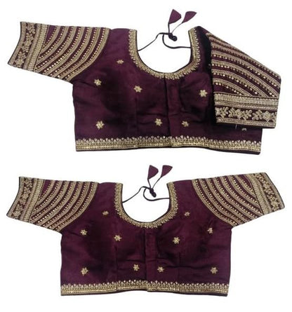 Pujia Mills Womens Blouse Readymade Blouse Embroidery Multi Coding Gold Thread Indian Ethnic Designer Stitched Womens Readymad