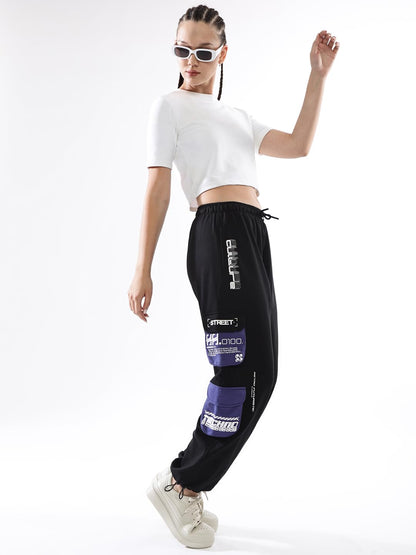 Hubberholme Women Colourblocked Jogger High-Rise Casual Track Pants 4