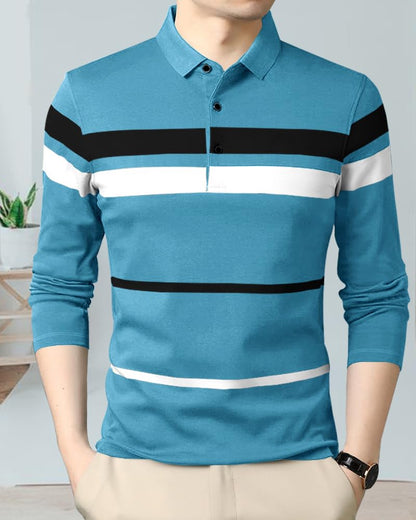 Noble Monk MenS Regular Fit Polo T Shirt |Full Sleeves |Collar Tshirts | Casual T-Shirt For Men