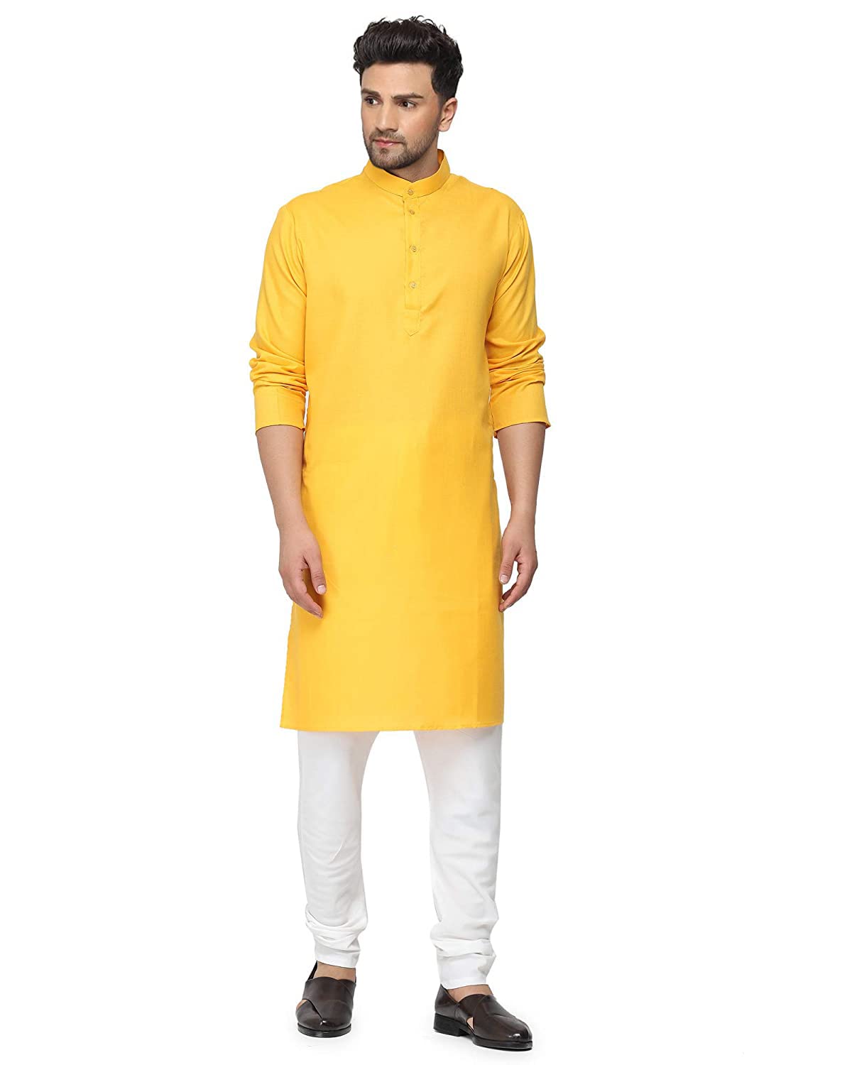 GauriLaxmi Enterprise Mens Kurta Pyjamas 501, Haldi Yellow, 50