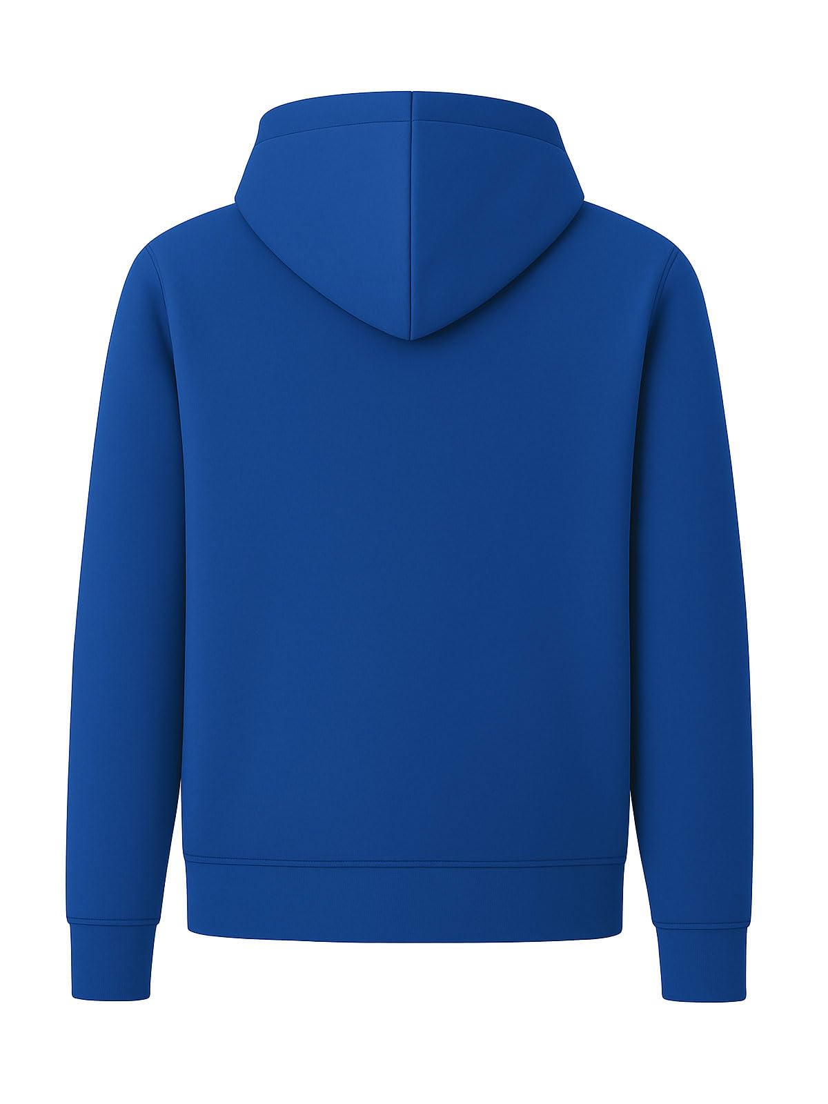 ADRO Men's Cotton Neck Hooded Sweatshirt (ZHH-24-PLN-RB_Royal Blue