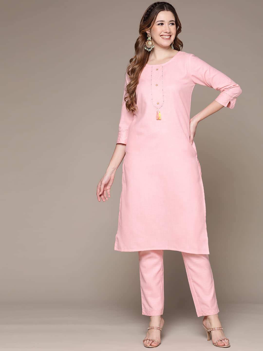 anubhutee Women's Silk Blend Kurta Set