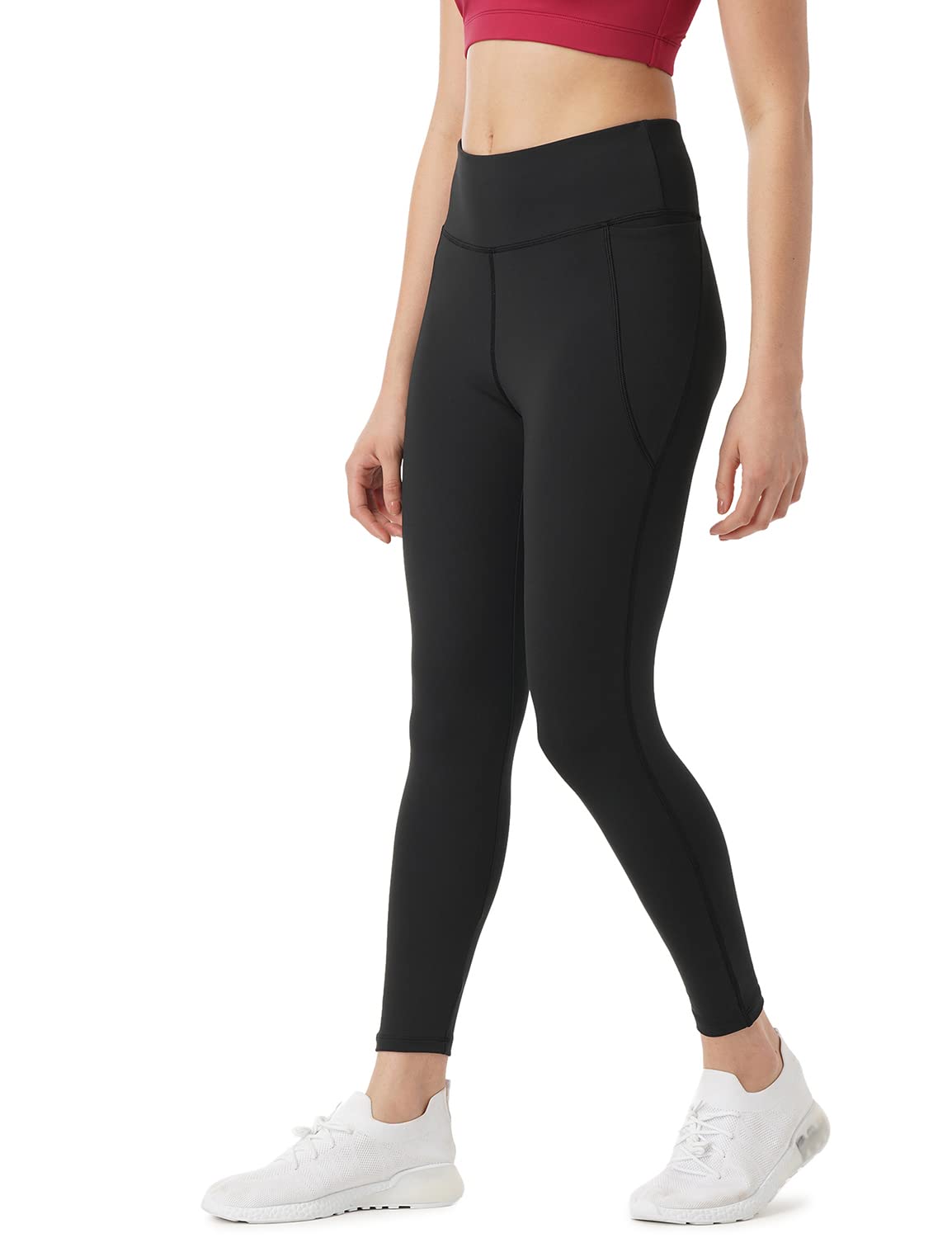 PUMPD Womens Stretchable Leggings -Two Deep Side Pockets, Ankle Length, Lightweight, Anti-Odor, Squat Proof, Dry Tech, Ultra Sof
