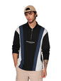 The Souled Store Street Division Men and Boys Long Sleeves Collared Neck Multicolor Color Blocked Cotton Rugby Polos