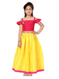 Aarika Girl's Silk Lehenga Choli Set (LCH-22109_Rani-Yellow_6-7 Years)
