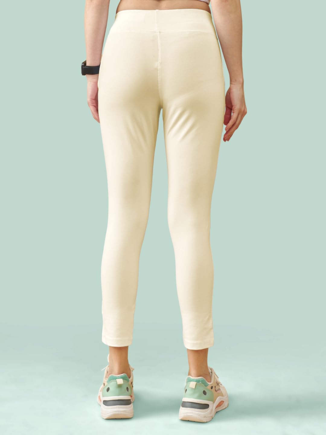 Lyra Premium Cotton Lycra High Waist Ankle Leggings For Women