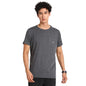 Turtle Men Essential 100% Cotton Charcoal Melange Plain Round Neck Half Sleeve Casual T-Shirt
