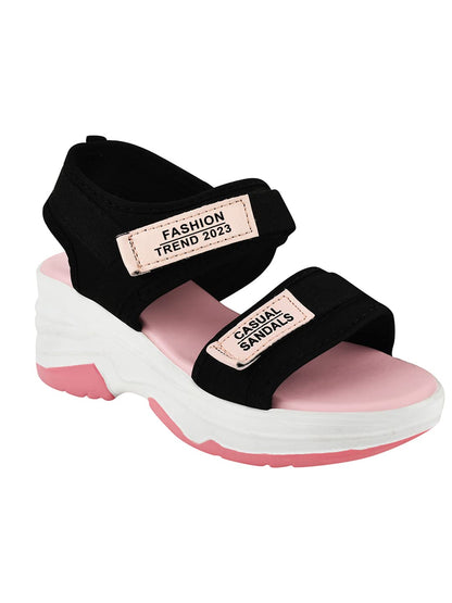 Shoetopia Lightweight Comfortable & Trendy Flatforms Pink Sandals For Women & Girls