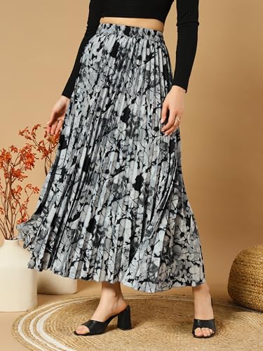 Kzully Crepe Western WomenS Maxi Skirts Grey