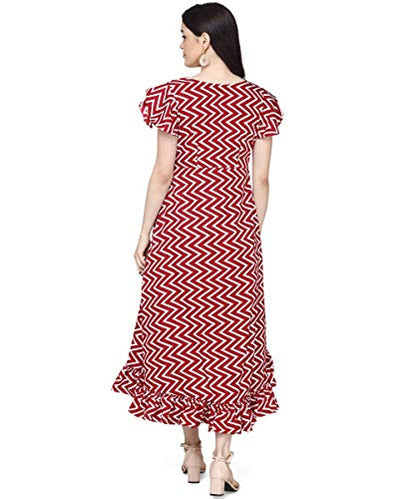 OOMPH! Womens Crepe Wrap Maxi Dress - Crimson Red