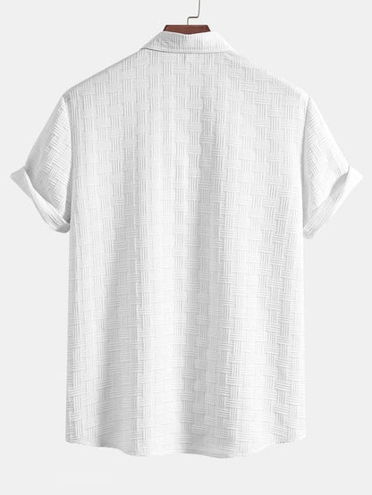 Leriya Fashion Men's Casual Shirt | Textured Regular Fit | White | Size M | Model LF-MS-6246
