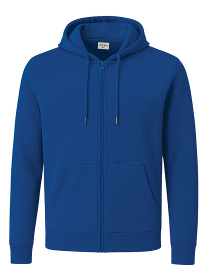 ADRO Men's Cotton Neck Hooded Sweatshirt (ZHH-24-PLN-RB_Royal Blue