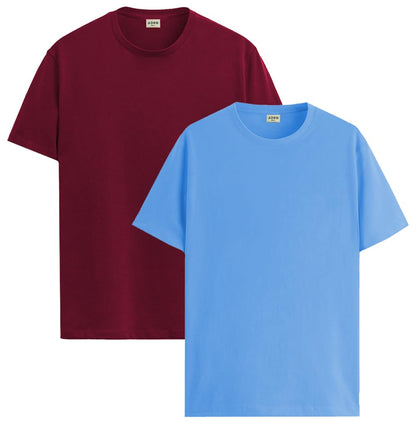 ADRO T Shirts Pack of 2 Mens Tshirts Cotton T Shirts for Men Tshirt T-Shirts Combo T Shirts Tshirts for Men Plain Solid Tshirts
