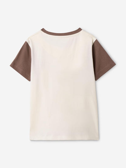 The Souled Store Regular T-Shirt: Mocha Mousse Regular Fit Graphic Printed Half Sleeve Boys Cotton T-Shirts