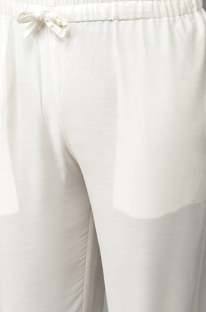 See Designs Men White Cotton Slik Straight Kurta With Pyjama
