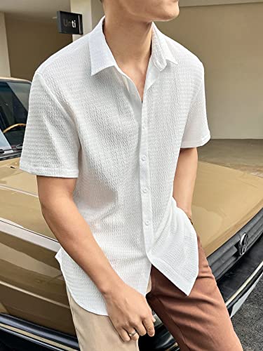 Greciilooks For Casual Stylish Polycotton Regular Formal Shirt White