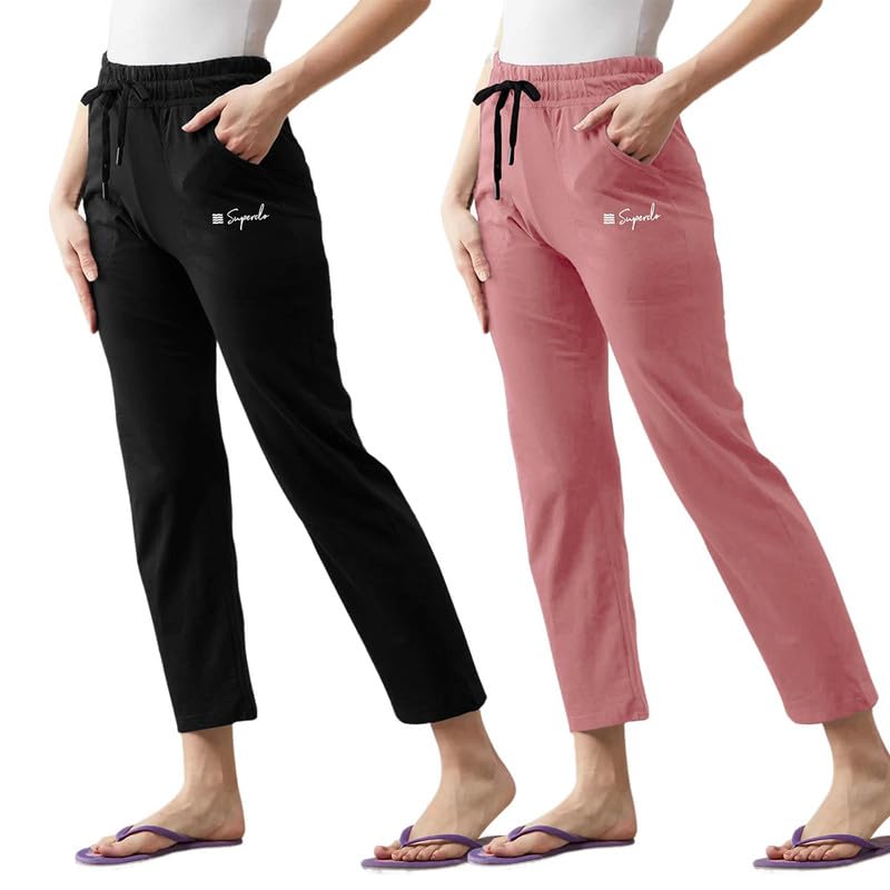 Pinkmint Cotton Style Pyjamas for Women Combo l Stylish Side 2 Pockets l Gym Wear l Comfortable Track Pant